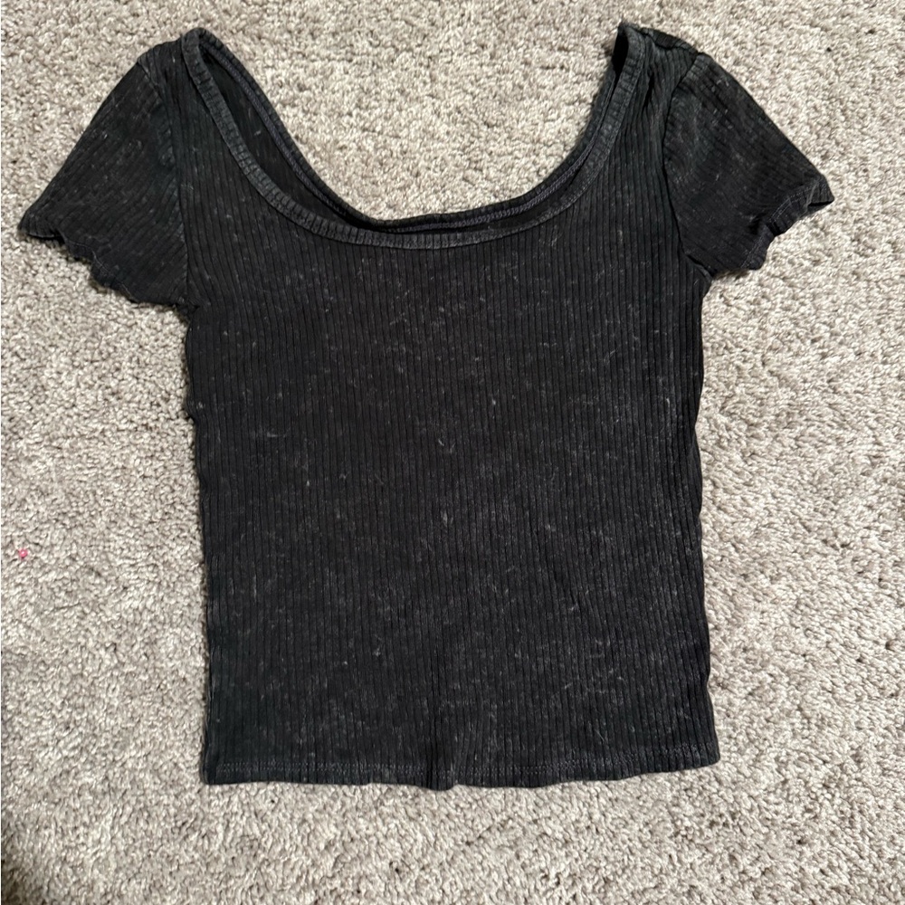 Wild Fable Black Ribbed Blouse